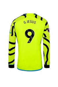 Arsenal Gabriel Jesus #9 Jalkapallovaatteet Vieraspaita 2023-24 Pitkähihainen